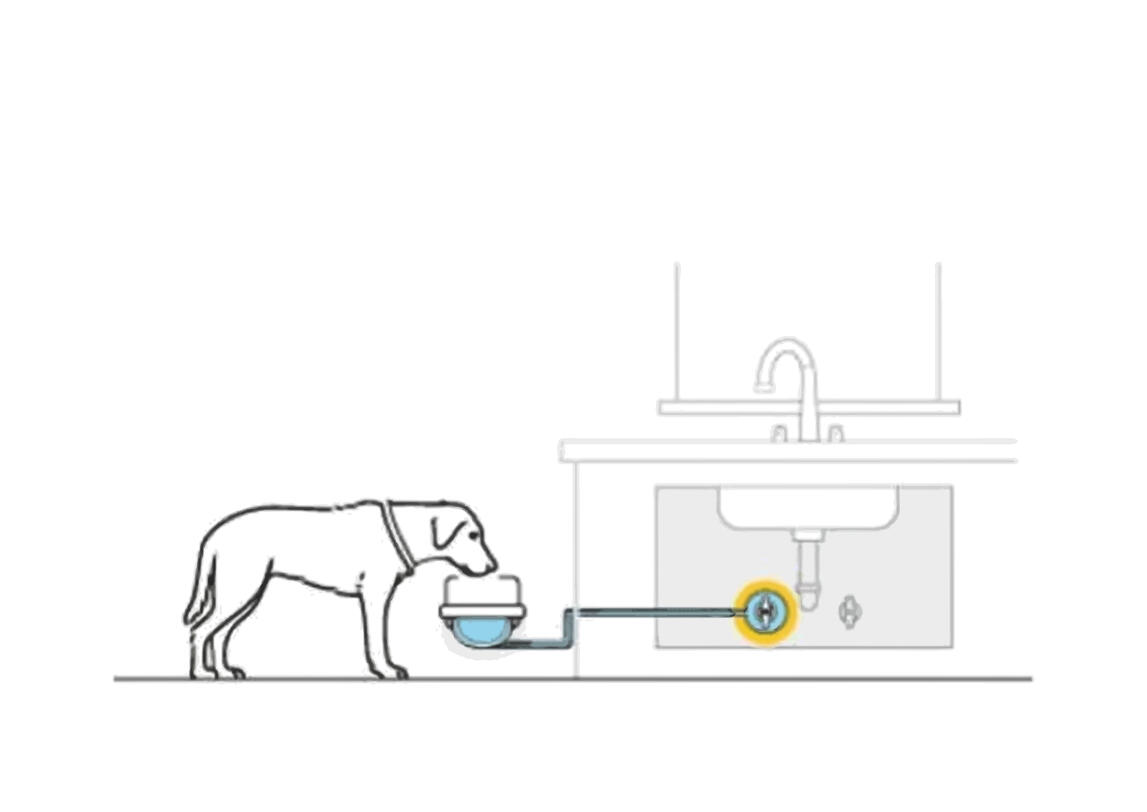 Connect to an existing angle stop valve. Easy! Comes with a pressure reducing valve.